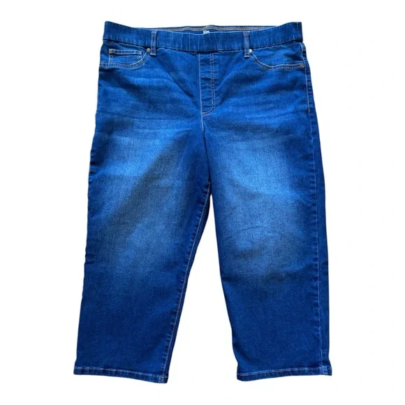 Kim Rogers Women’s Size 18 Tummy Control Capri Blue Jeans Denim - Picture 1 of 8